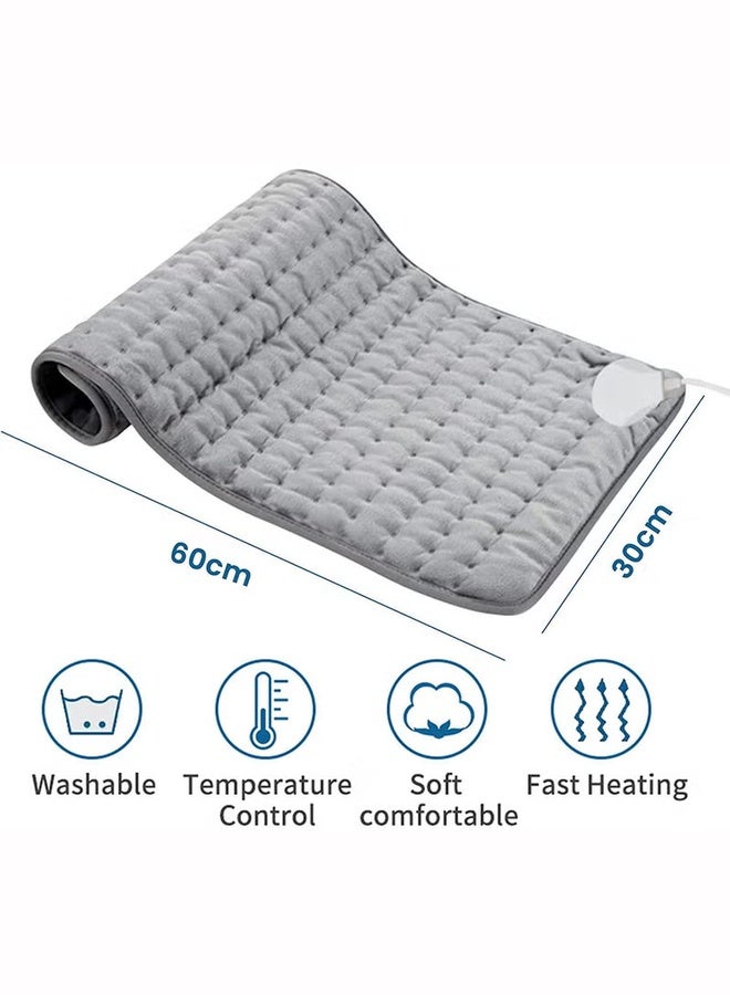 ABJ Electric Heating Pad for Pain Relief Neck, Shoulder, Back, Abdominal, Cramps, and Leg. 9 Temperature options, 4 Timer Settings, Automatic Shut-Off, Machine Washable, Large 30cm x 60cm Massager. - Image 4